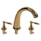 thumbnail image 3 of Grifo de lavabo de baño de estilo europeo con tres orificios y doble manija, de cobre, dorado, 3 of 14