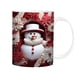 thumbnail image 1 of Taza de cerámica navideña con diseño de Papá Noel y muñeco de nieve | 350 ml, ideal como regalo para la oficina, el hogar y la cocina | Apta para lavavajillas y microondas, 1 of 1