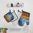 thumbnail image 5 of Zebra Van Gogh Art 5 Pcs Kitchen Set Heat Resistant Oven Mitts and Non-Slip Pot Holders with Adjustable Cooking Apron, 5 of 6