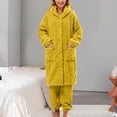 thumbnail image 2 of UFOUND Women Fuzzy Pajama Set Warm Fluffy Long Sleeve Sleepwear Plush Loungewear Thermal Nightwear With Pockets Homewear Comfort, 2 of 6