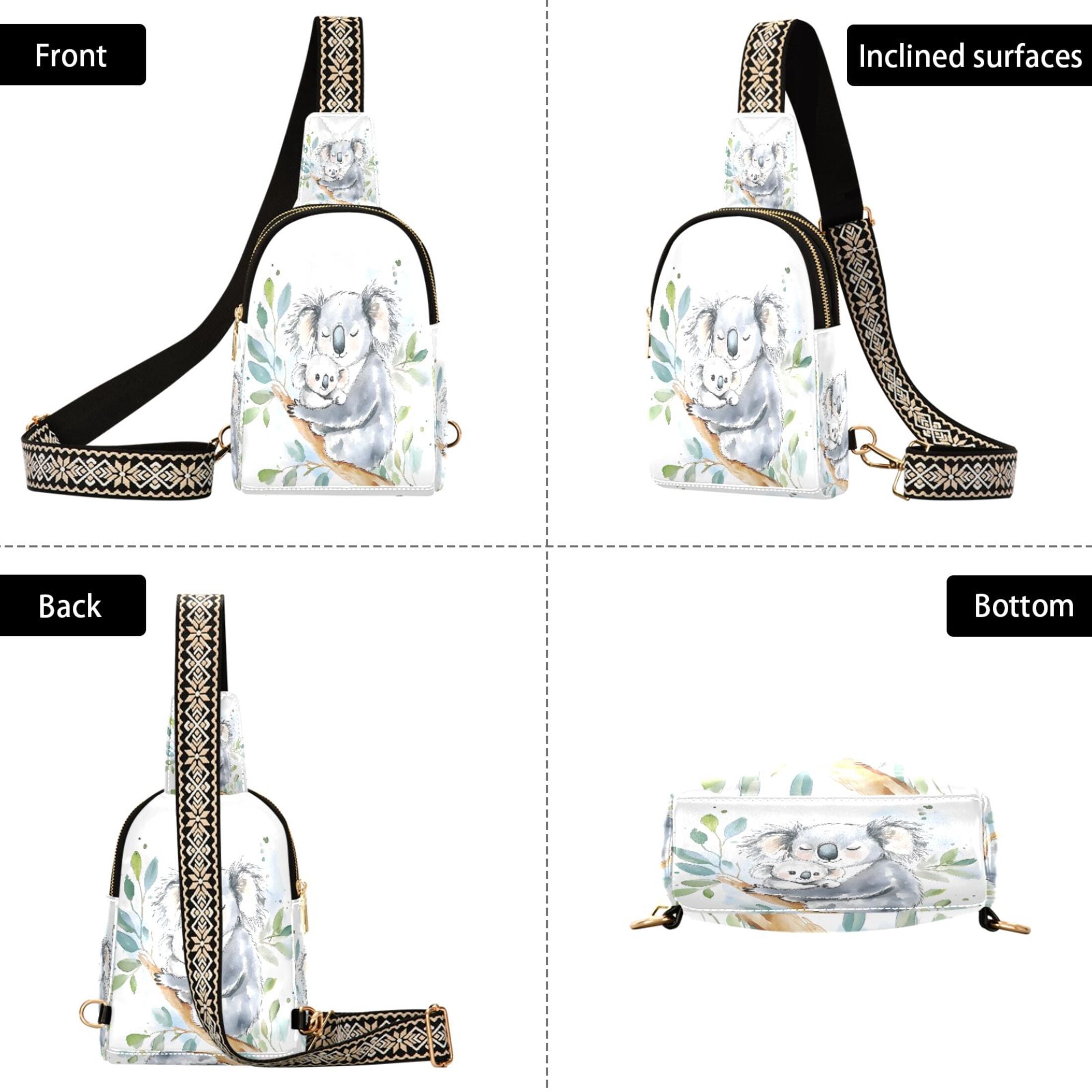 ALAZA Koalas Sling Bag for Women Men Waterproof Crossbody Chest Bags