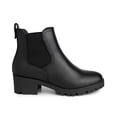 thumbnail image 2 of SUGAR Womens Black Chelsea Boot Cushioned Back Pull Tab Lug Sole Stretch Kelce Round Toe Block Heel Slip On Booties 7.5 M, 2 of 4
