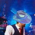 thumbnail image 3 of Sombrero de fiesta de vaquero Gorros holográficos iluminados para rave Accesorios de disfraces Sombreros divertidos Sombrero de espacial Sombr Púrpura, 3 of 8