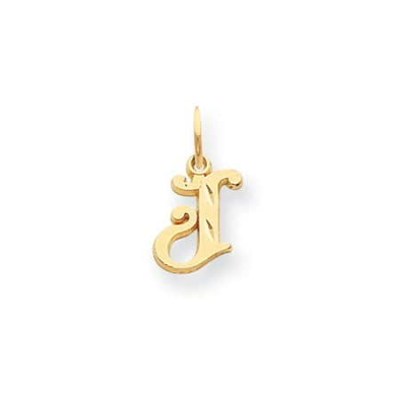14k Yellow Gold Initial J Charm (0.7in long x 0.4in wide)