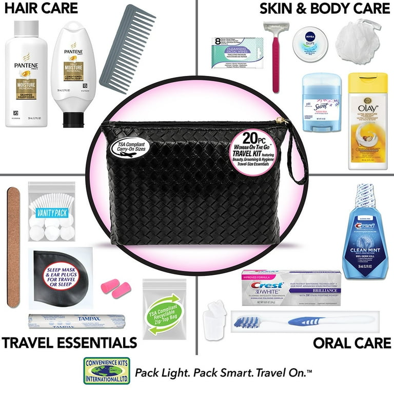 Convenience Kits Womens Premium 20-Piece Necessities Travel Kit