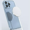 thumbnail image 3 of Mantto Clear Case for iPhone 14 Pro,Luxury Plating Aluminum Alloy Frame Hard PC Back Camera Lens Protection Anti-Scratch Shockproof wireless charging Protective Slim Thin Case,Blue, 3 of 9