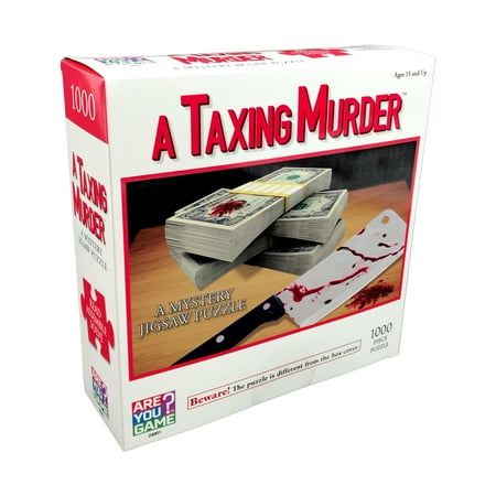 UPC: 0689623230010 | AreYouGame.com A Taxing Murder Classic Mystery Jigsaw Puzzle: 1000 Pieces