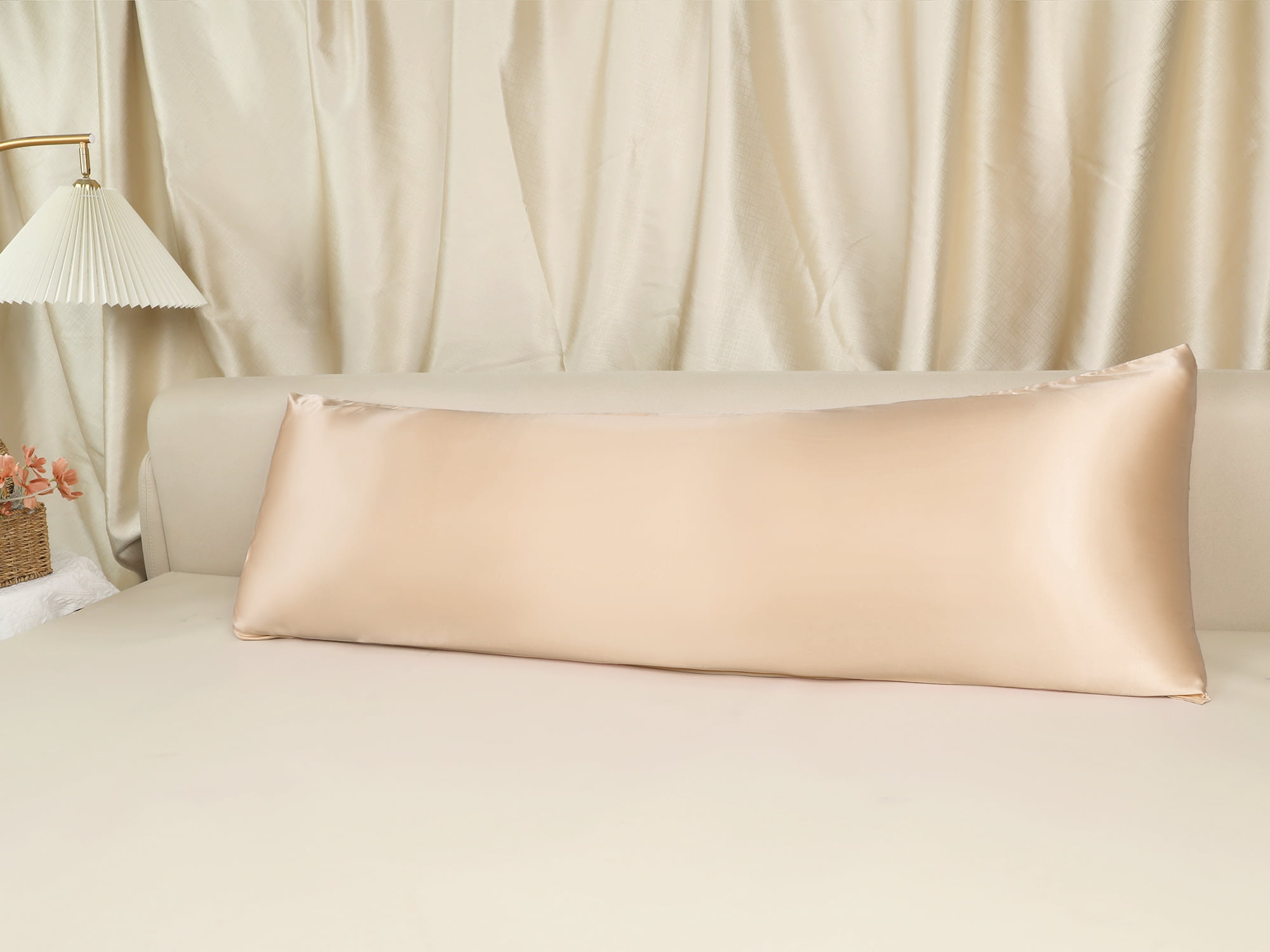 Unique Bargains Satin Pillow Cases Set of 2 Cooling Pillow Covers Khaki