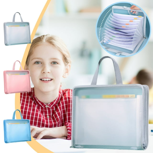 pstuiky Large Capacity Transparent Handheld File Bag Waterproof Organizer for Documents & Papers 35.8X29.5Cm Storage Binder