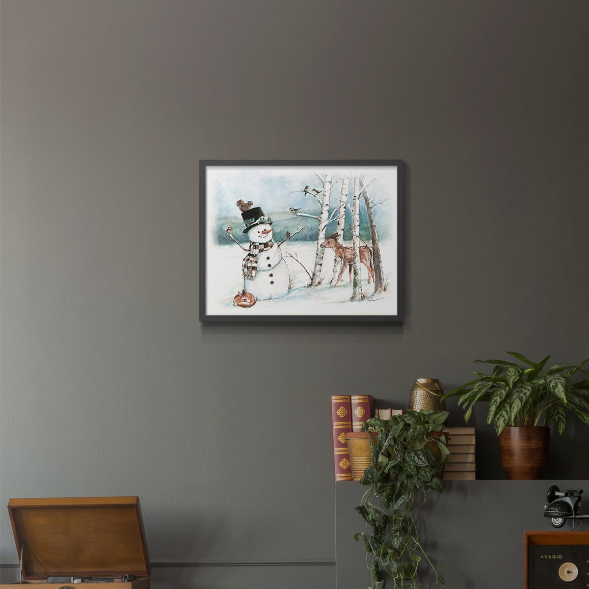 Snow Friends by Ruane Manning - Restickable Framed Giclée Print