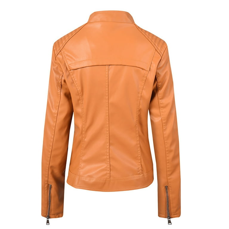 Plus size mustard store leather jacket