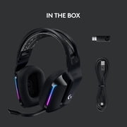 Logitech G733 LIGHTSPEED Wireless Gaming Headset with suspension headband, LIGHTSYNC RGB, Blue VO!CE mic technology and PRO-G audio drivers, Black