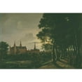 thumbnail image 3 of Johan Christian Dahl 18x14 Black Modern Framed Museum Art Print Titled - Frederiksborg Castle by Moonlight (1817), 3 of 5