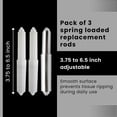 thumbnail image 7 of Toilet Paper Holder Spring Rod – Adjustable 3.75–6.5 Inch Replacement Roller Spindle for Bathroom Tissue Dispensers – Spring-Loaded Bar – 2 White + 1 Chrome – Pack of 3, 7 of 7
