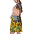 thumbnail image 2 of Disketp Horse Sunflowers para Vestido de Manga Corta para Mujeres, Vestidos de Verano para Mujeres, Casual y Holgado para la Playa, 2 of 6