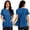 Blue_002, variant on Women Post Surgery Shirts Comfort Adaptive Medical Short Sleeve Crew-Neck T-Shirts Open Back Wear Sofy Solid Color Recovery Outfits with Pockets Dark Gray M