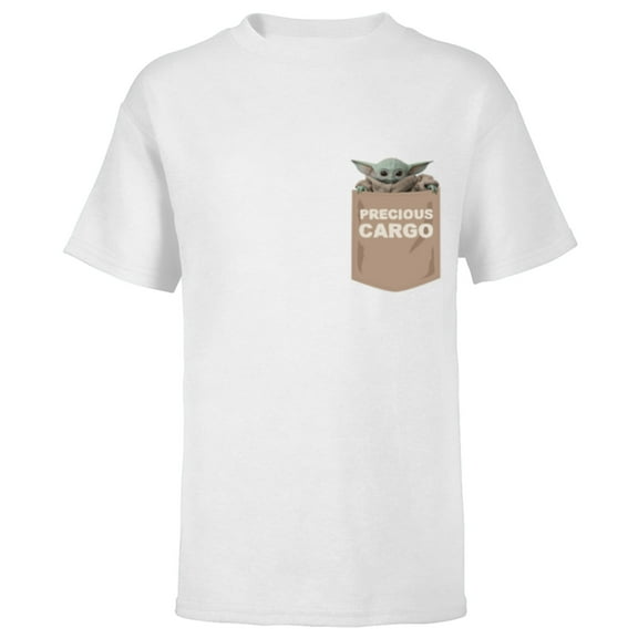 Star Wars The Mandalorian The Child Precious Cargo Pocket - Short Sleeve T-Shirt for Kids - Customized-White