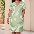 thumbnail image 4 of Abstract Green Marble Design Loose Pocket Dress Dresses Summer Summer Dresses for Women, 4 of 9