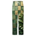 thumbnail image 5 of Green Leaves Green Gold Modern Art Winter Female Pants Flannel High Waist Women Pants Lady Warm Straight Leg Plush Trousers, 5 of 7