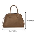 thumbnail image 3 of Bolso de mano informal para mujer, bolso de ante de gran capacidad, bolso Hobo elegante de Color sólido, 3 of 9