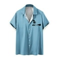 thumbnail image 1 of Camisas de Manga Larga para Hombres Blusa Cómoda de Cuello de Impresión, Camisa Casual de Poliéster para Uso Diario, de Fiesta Y de Primavera de Verano, 1 of 4