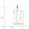 thumbnail image 2 of Sterling Silver Rhodium-plated Small Elongated Pol Number 18 Charm QES18 (20mm x 8mm), 2 of 2