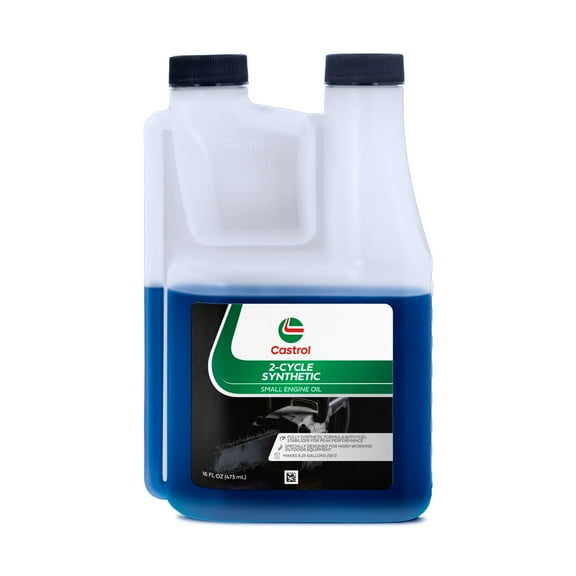 Castrol 2 Cycle Full Synthetic Oil - Small Engine Formula - 50:1 Mix Ratio - Includes Fuel Stabilizer - 16oz