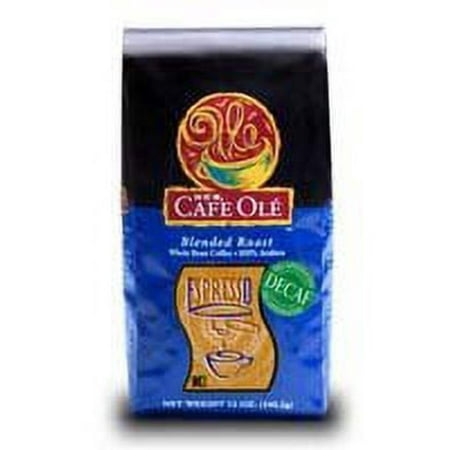 HEB Cafe Ole Whole Bean Coffee 12oz Bag (Pack of 3) (Decaf Espresso Roast)