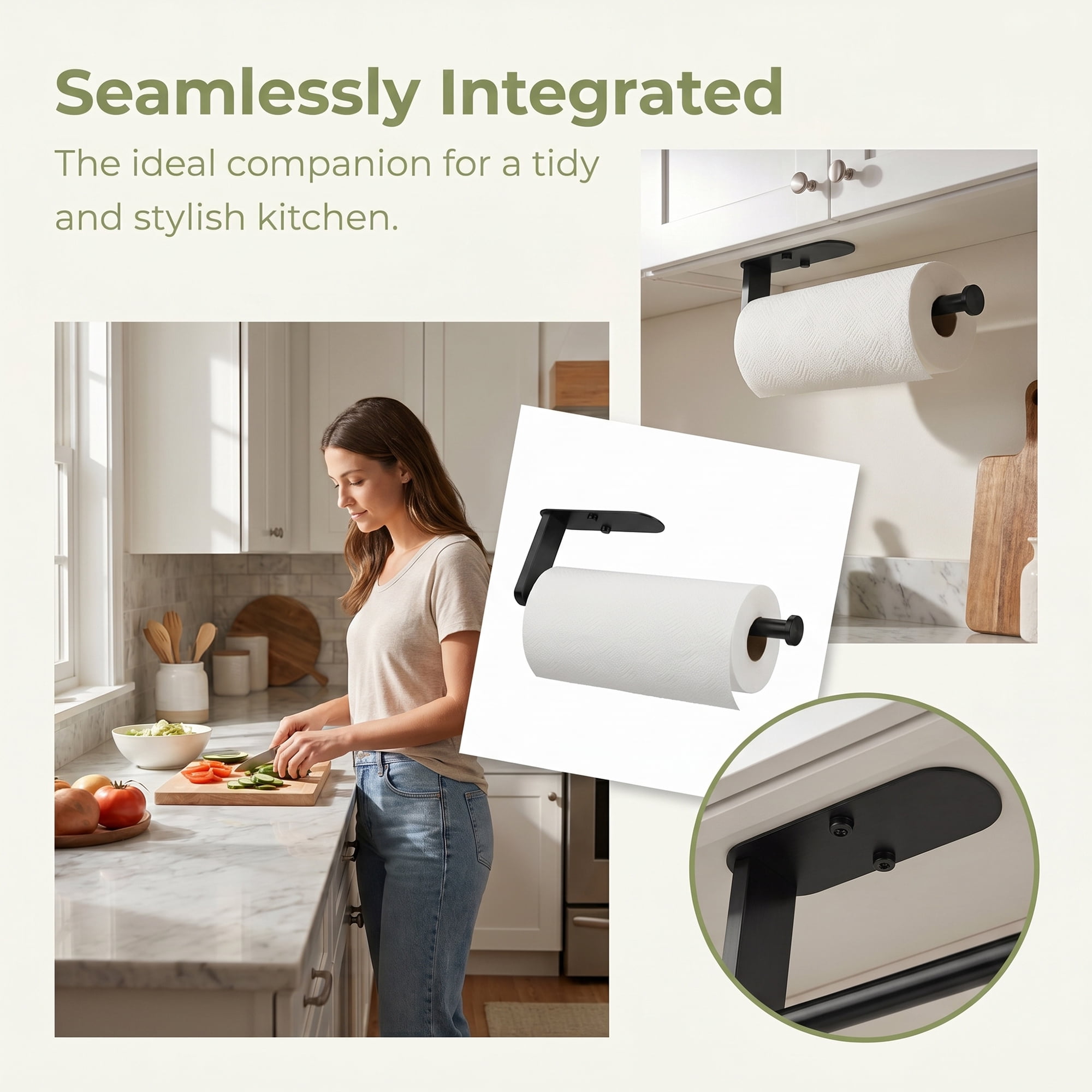 Unique Bargains Wall Mount Metal Rustproof Kitchen Towel Rack Black C 11.8x3.9inch