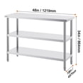 thumbnail image 6 of VEVOR Stainless Steel Food Prep Table, 18 x 48 x 34 Inch Commercial Kitchen Worktable, with 2 Adjustable Undershelf, Heavy Duty Prep Table Metal Work Table for BBQ, Kitchen, Home, and Garage, 6 of 9