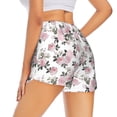 thumbnail image 4 of Picia Rose Flowers Pattern Women's 2 in 1 Athletic Running Shorts High Waisted Workout Casual Gym Sweat Shorts with Comfy Liner Zipper Pockets-X-Large, 4 of 9