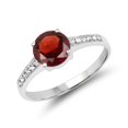 thumbnail image 1 of 1.66 Carat Genuine Garnet & White Topaz .925 Sterling Silver Ring QJ Model, 1 of 3