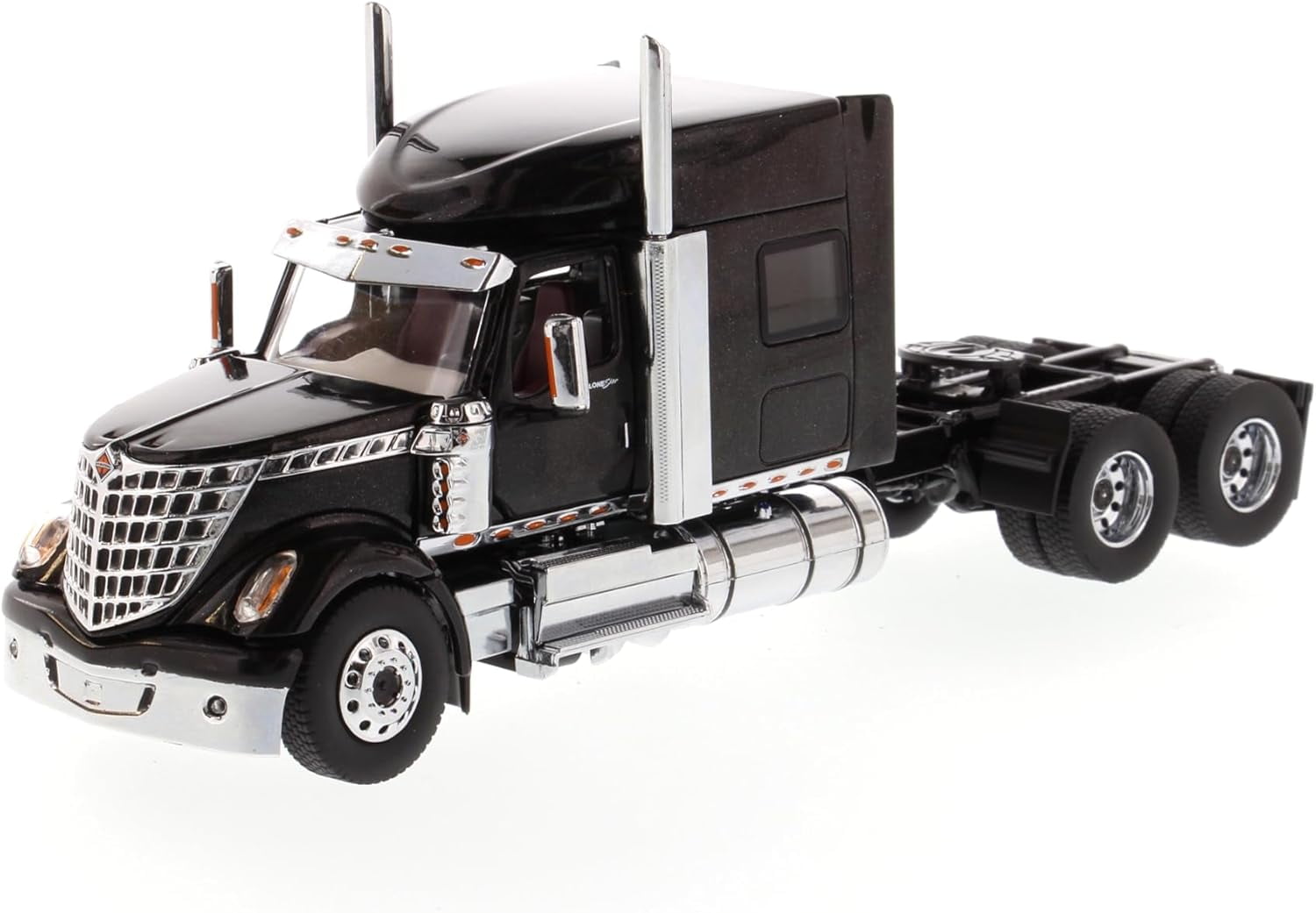 DIECAST MASTER Scale Model Compatible with HX520 Tandem Tractor Grey 1:50 D DIECAST MASTERS International HX620 Three Axle Dump Truck - Black
