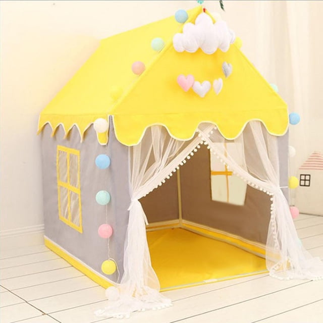 Juegos portátiles Yotijar para decoración de habitación infantil interior de hadas campaña para pequeños casa AMARILLO