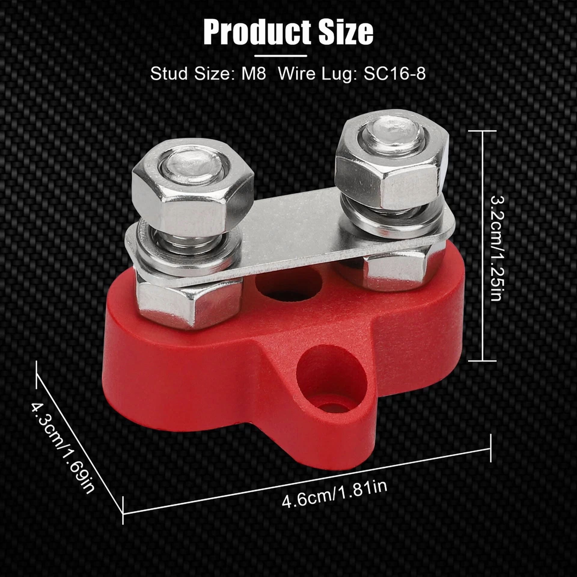 CRESTIN- M8 Dual Stud Battery Power Distribution Terminal Block Positive Negative Busbar