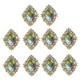 thumbnail image 7 of 10 Rhines Cabochons Flat Back Embellishments Buttons for Wedding Phone Decor , AB Color, 30x25mm, 7 of 7