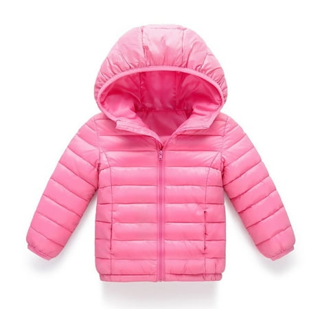 

THE WILD Casual Pretty Winter Child Kids Solid Color Hoodie Zipper Coats Keep Warm Jacket Clothes