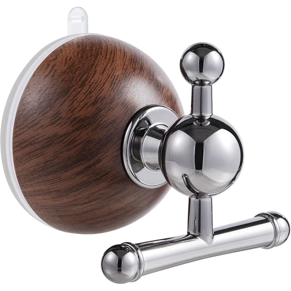 Suction Cup Hooks with Twist Lock - Dual Suction & Adhesive Backing, Towel Hooks for Bathroom, Kitchen, Glass, Tile