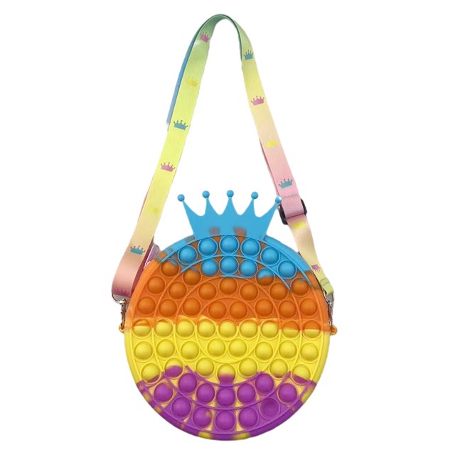 Juguete Sensorial De Burbujas De Empuje, Bolso De Hombro Con Corona, Juguetes Para Aliviar El Estrés, Juguete De Descompresión De Silicona Para Niños Y Adultos Kearding AP007469-01