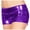Purple, variant on Bermuda Shorts for Women Metallic Rave Booty Dance Imitation Light Underwear Loose High Waisted Short S-2XL