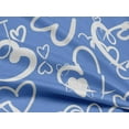 thumbnail image 5 of oneOone Rayon Blue Fabric Valentine Heart Dress Material Fabric Print Fabric By The Yard 56 Inch Wide, 5 of 8
