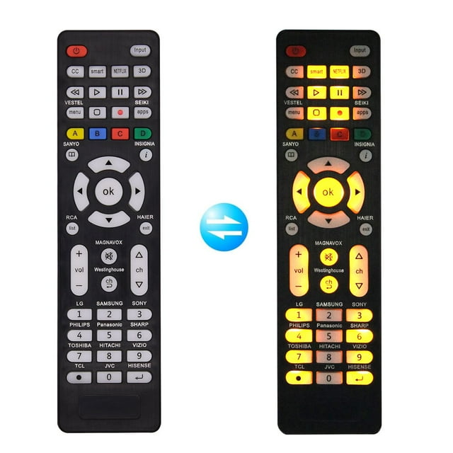 POINTERTECK G008 Télécommande Universelle avec Bouton de Rétroéclairage pour Samsung/LG/MAGANAVOX/RCA/JVC/TCL/WESTINGHOUSE//PANASONIC/HITACHI/HISENSE/SEIKI/SANYO/Insignia/HAIER Télévision Intelligente Télécommande Universelle