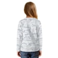 thumbnail image 2 of Xixirimido White Camo Pattern Girls Casual T-Shirt Crew Neck Tunic Tops Long Sleeve Loose Fit Soft Blouse Tie-hem Tees for Fall Winter, Size 9-10, 2 of 7