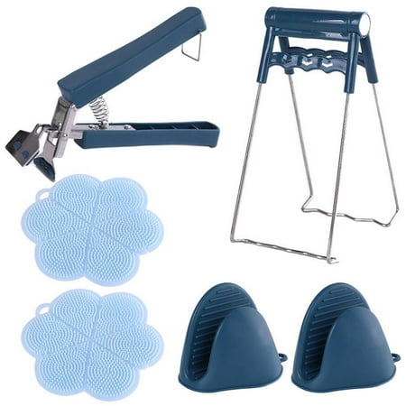 

6PCS/Set Silicone Anti-scalding Bowl Pot Clamp Set Hot Plate Gripper Silicone Pad Gloves for Home Cooking