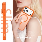 BENTOBEN Case for iPhone 17 Pro Compatible with Mag-Safe 6.3 Metal Frame Slim Tpu Matte Shockproof Protective Cover Orange