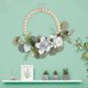 thumbnail image 4 of Corona De Cuentas De Madera Rústica Con Flores Guirnalda De Puerta Delantera Decoración Interior Azul Sunnimix Coronas de puertas delanteras, 4 of 8