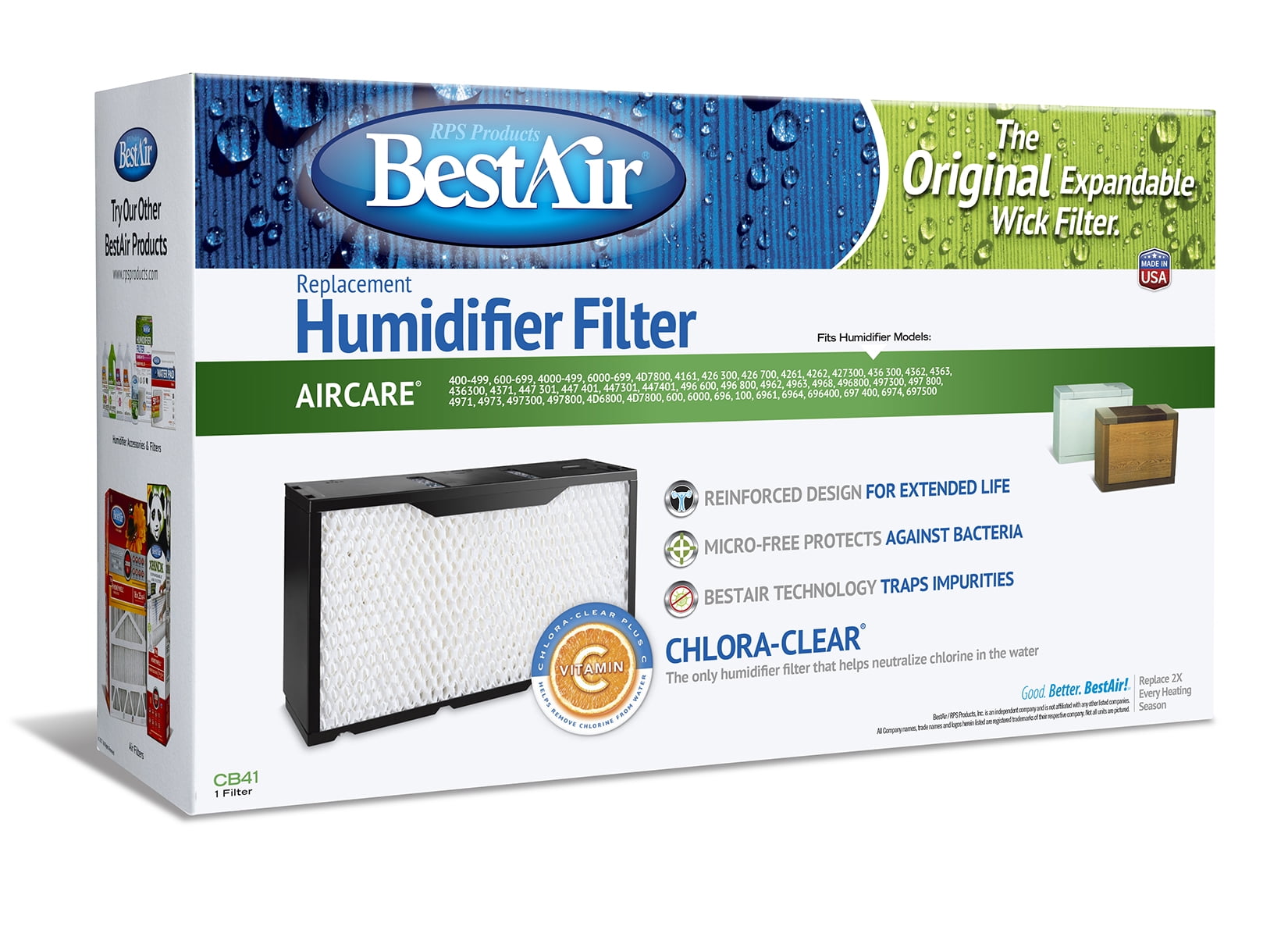 BestAir CB41 Humidifier Replacement Wick Filter for Aircare models 9.