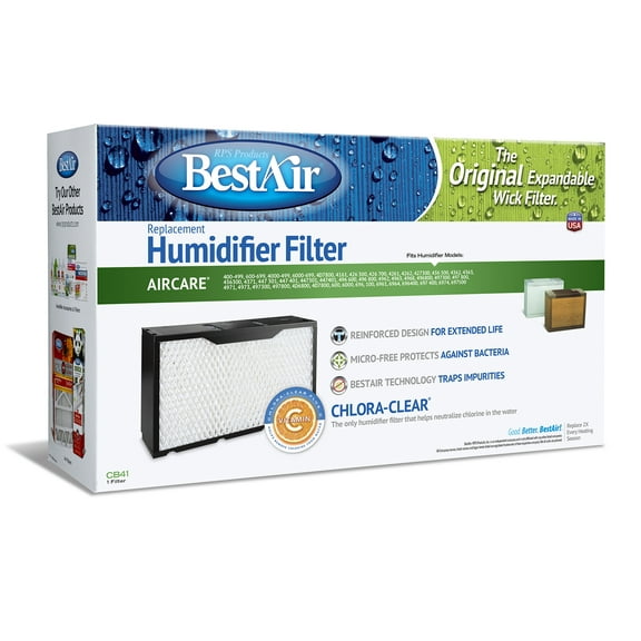 BestAir CB41 Humidifier Replacement Wick Filter for Aircare models 9.375” x 16.625” x 4”