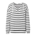 thumbnail image 3 of Striped Hoodies for Women 2025 Fall Winter Long Sleeve Lightweight V-Neck Color Block Hooded Sweatshirt Pullover Tops, 3 of 8
