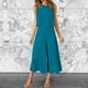 thumbnail image 2 of Conjunto de dos piezas de verano para mujer: top sin mangas con cuello redondo y pantalones anchos, traje de poliéster con detalle de botones, 2 of 5